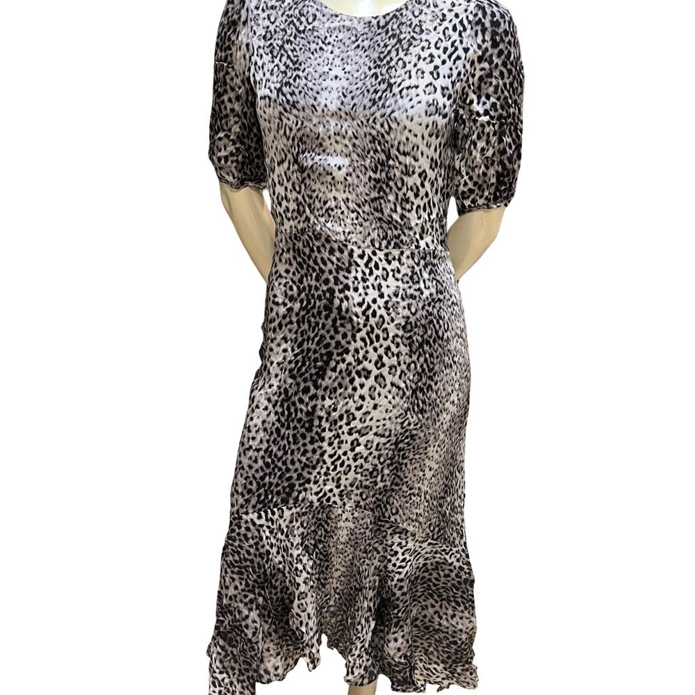 Elegant Animal Print Midi Dress